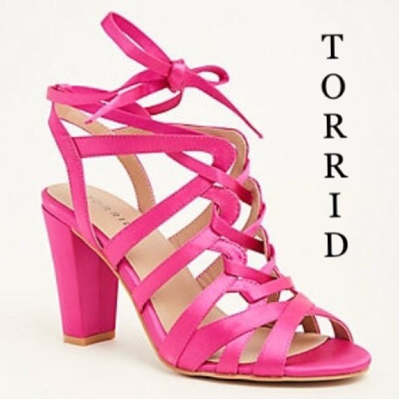 torrid Shoes - Torrid wide width pink satin sandals